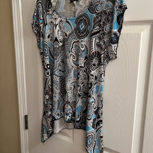BRITTANY BLACK~BLOUSE~PAISLEY BLUE~XL - Picture 7 of 7